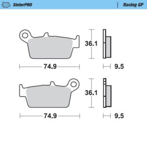Brzdové platničky Moto-Master Racing GP GASGAS / Honda / Kawasaki / Suzuki / Yamaha zadné