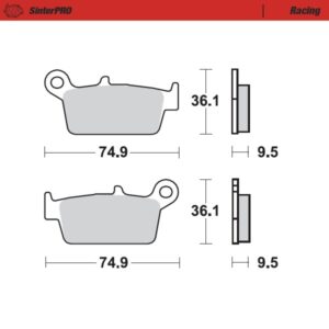 Brzdové platničky Moto-Master Gas Gas, Honda, Kawasaki, Suzuki, Yamaha zadné